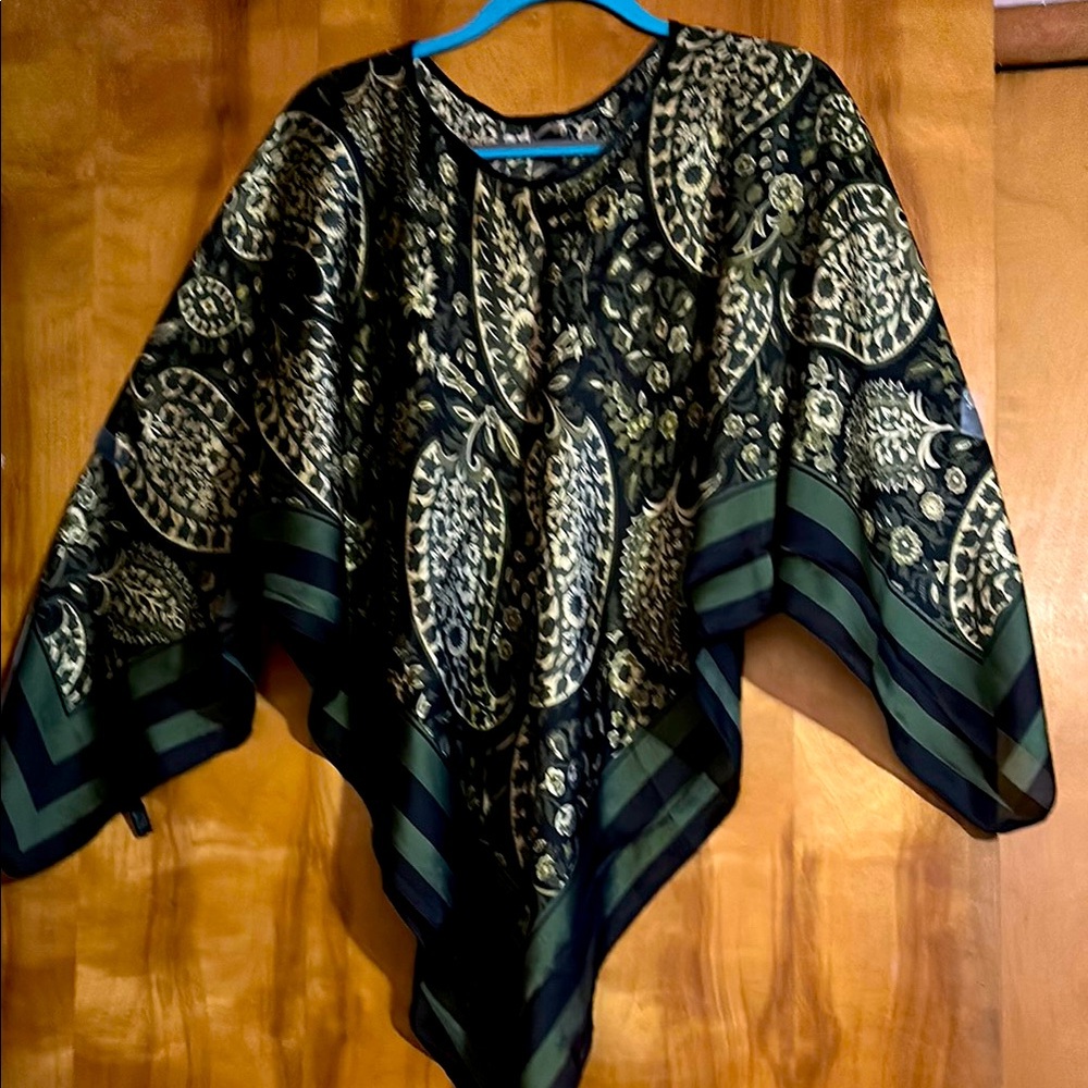 Poncho 100% silk top one size
